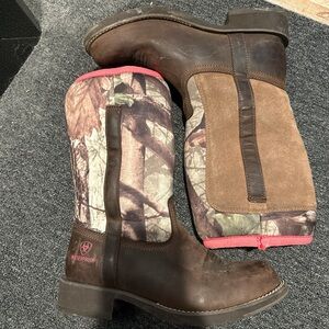 Ariat Waterproof Camo and Brown Boots